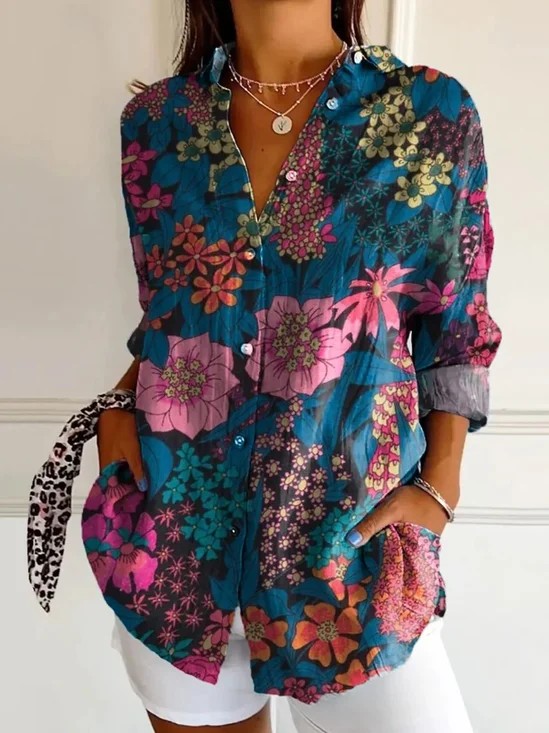 Casual Shirt Collar Regular Fit Floral Shirt