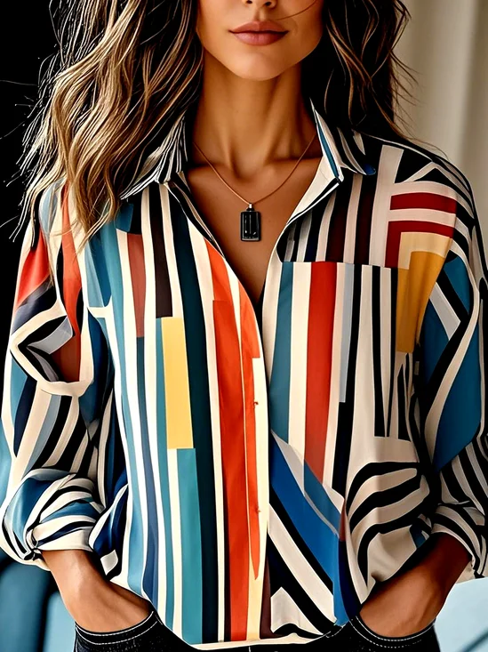 Cotton Shirt Collar Casual Shirt