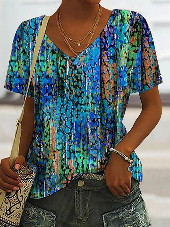 Casual Regular Fit V Neck T-Shirt