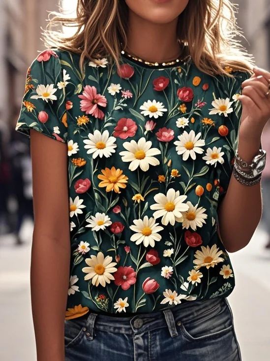 Crew Neck Casual T-Shirt