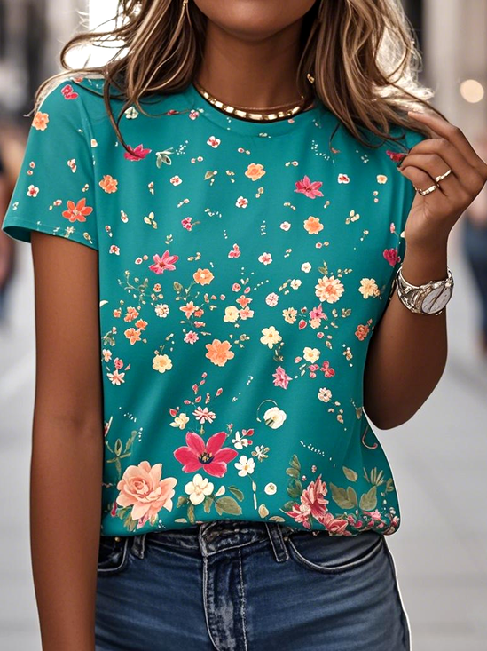 Regular Fit Crew Neck Cotton Casual T-Shirt