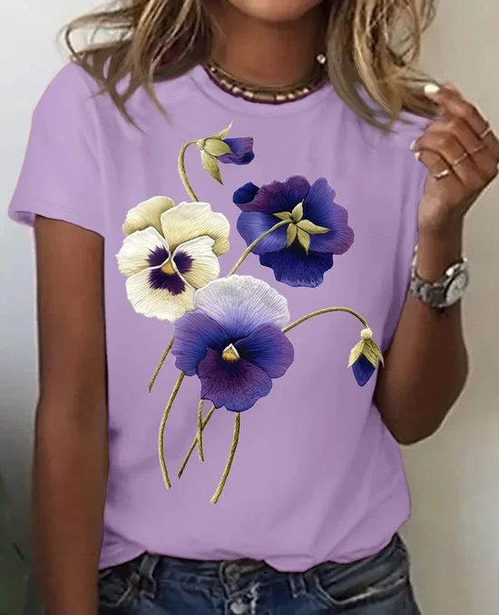 Flowers Vintage Print T-Shirt