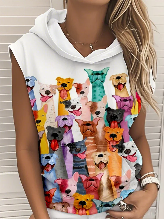 Loose Hoodie Animal Picture Casual Hoodie
