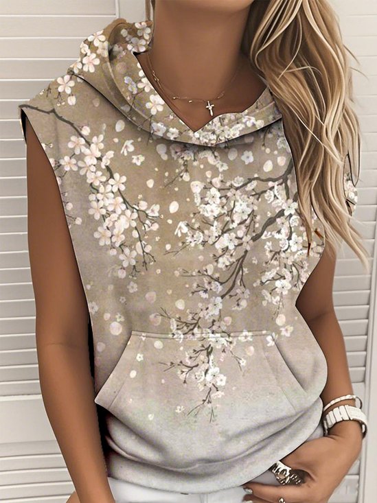 Loose Vintage Gradient Pattern Hoodie