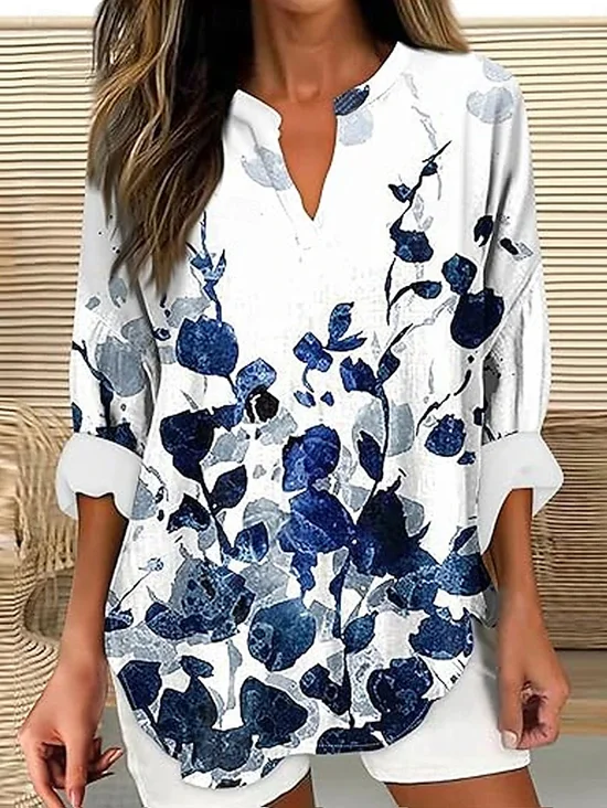 Women's Floral Spring Print Casual Shirt