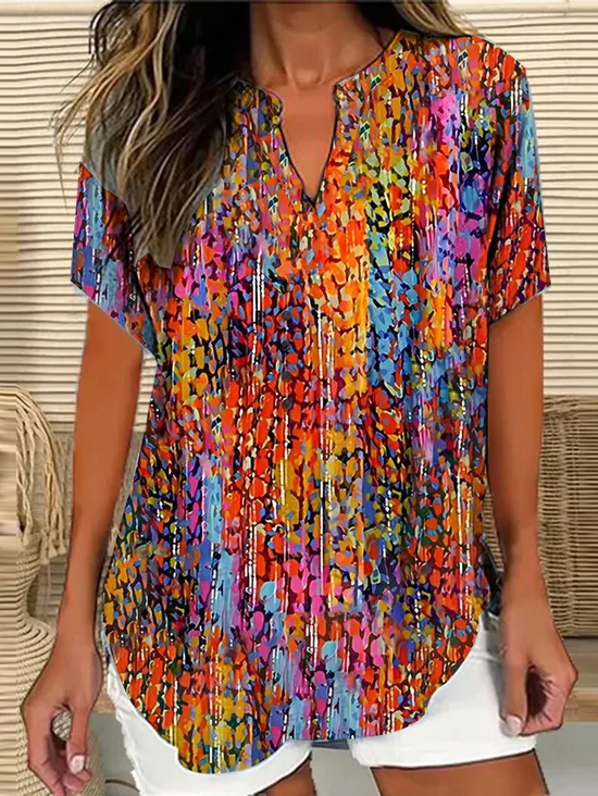 Cotton Elegant Shawl Collar Loose Blouse
