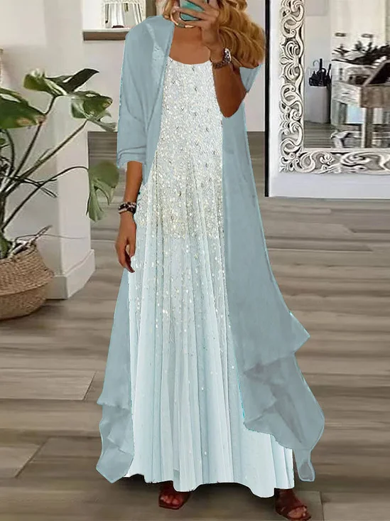 Women's Spring Printed Two-Piece Dress