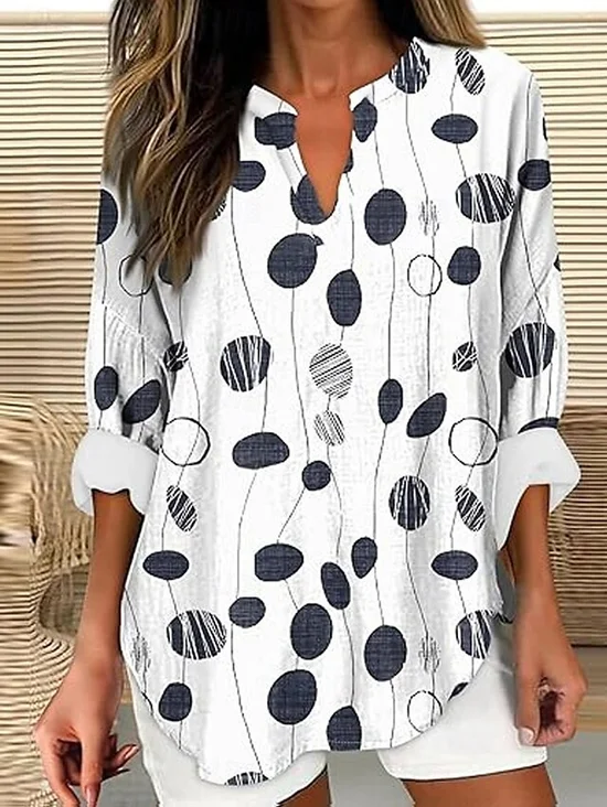 Women's Polka Dot Spring Printed Casual Shirt