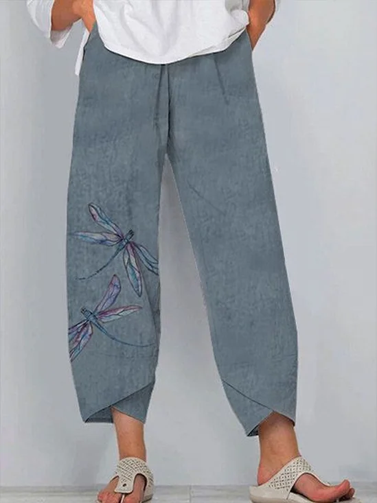Women's Dragonfly Print Casual Pants