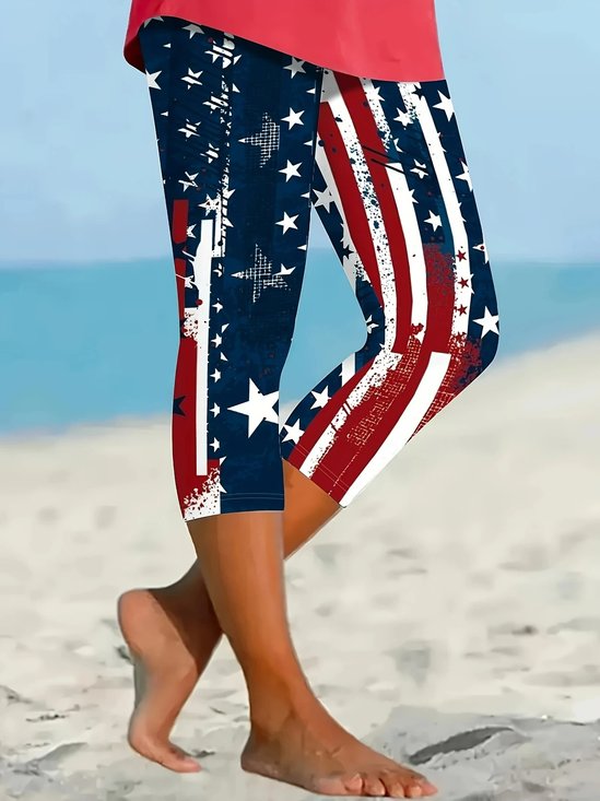 Independence Day Regular Fit Casual Cotton Leggings