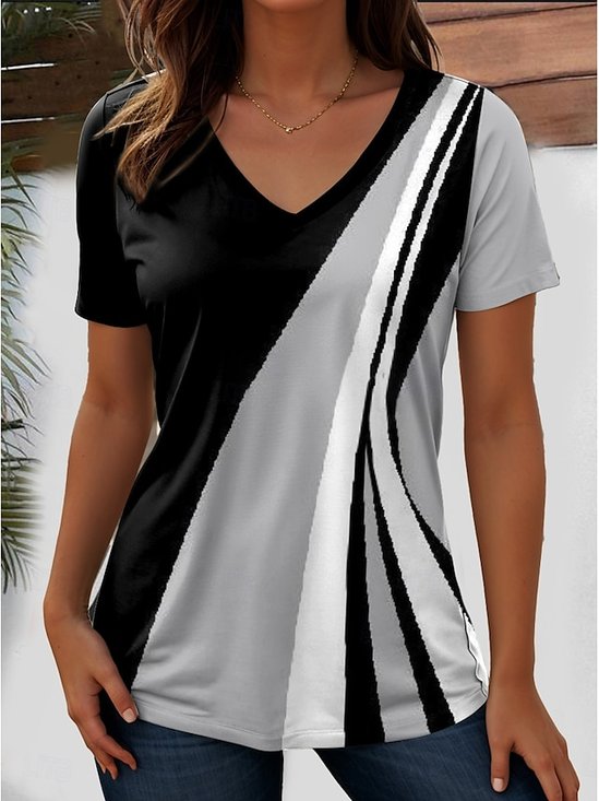 Cotton Casual Regular Fit Striped T-Shirt