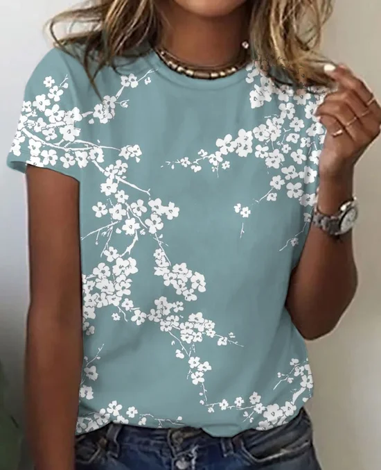 Flowers Vintage Print T-Shirt