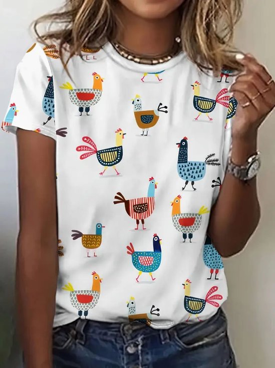 Vintage Regular Fit Cotton Bird T-Shirt