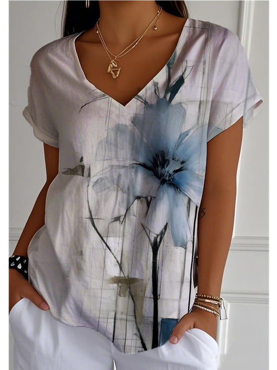 Casual Gradient Pattern Loose T-Shirt