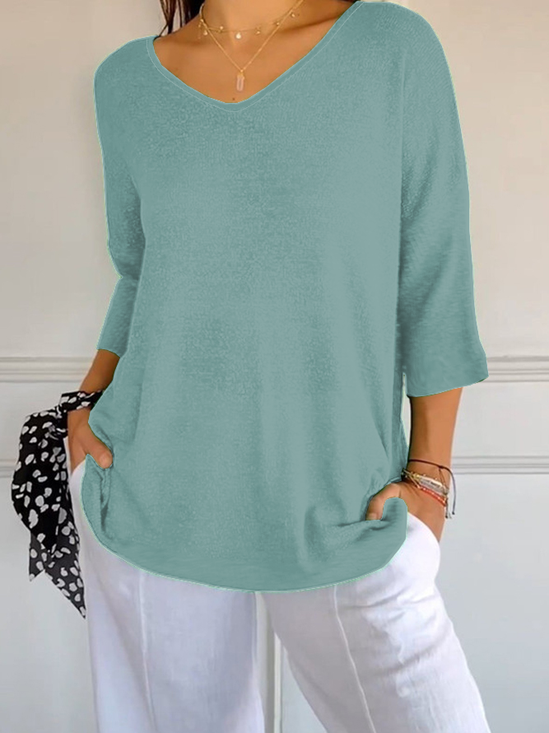 Women's Spring Simple Fashion Three-quarter Sleeve T-shirt