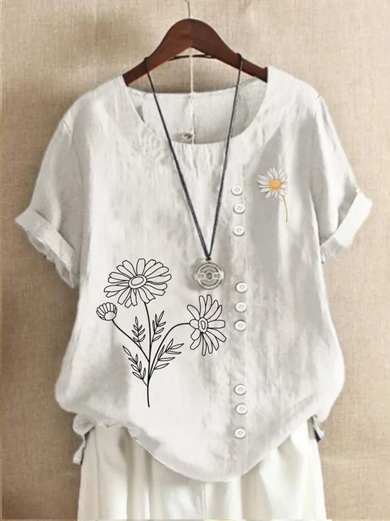 Casual Regular Fit Cotton Blouse