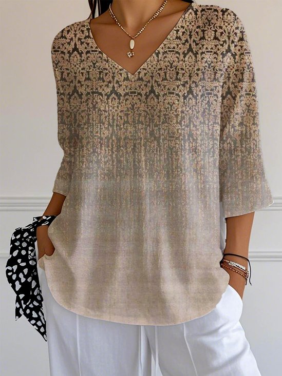 Gradient Pattern Casual T-Shirt