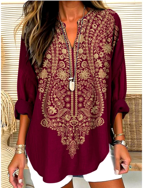 Regular Fit Geometric Casual Shirt