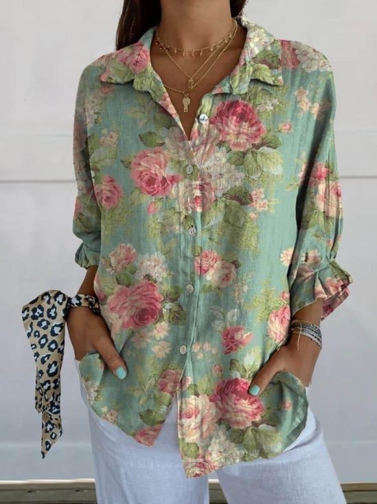 Loose Casual Shirt Collar Shirt