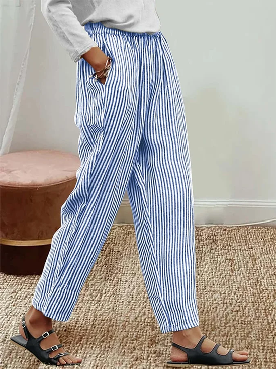 Women's Striped Print Casual Pants
