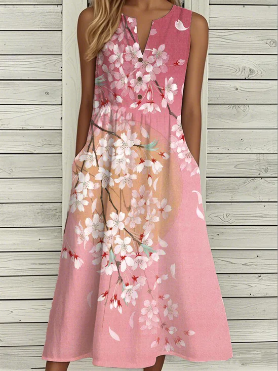 Casual Buckle Notched Dress With No
