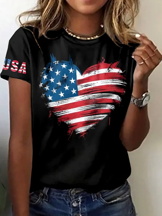 Casual Cotton Plain Crew Neck T-Shirt