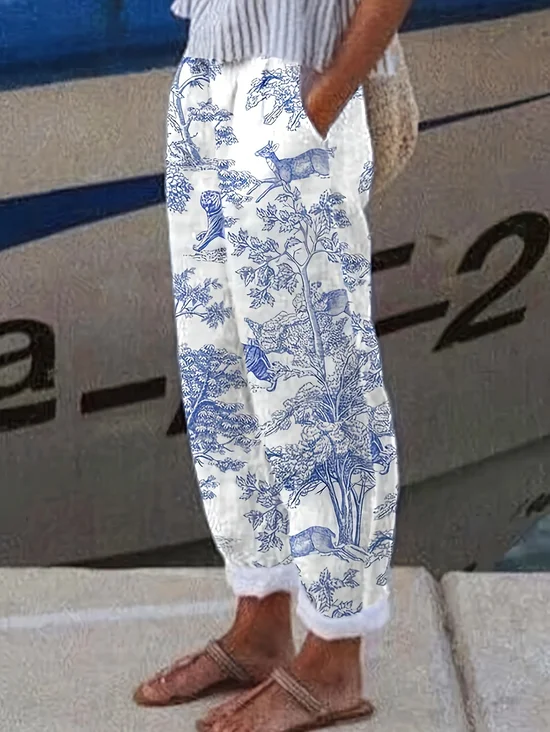 Casual Loose Animal Picture Pants