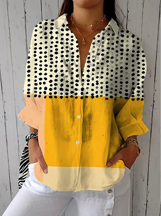 Women's Polka Dot Printed Casual Shirt