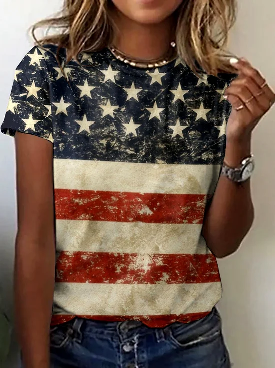 Painting Crew Neck Vintage T-Shirt