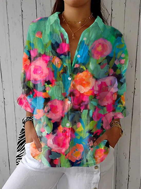 Women's Floral Print Casual Shirt