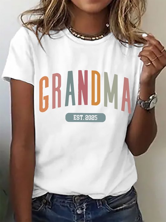 Gift For New Grandma Cotton T-shirt