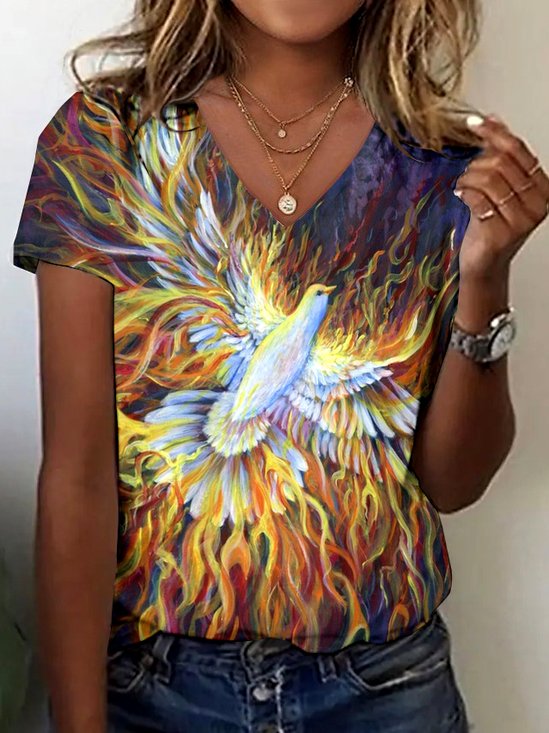 Cotton Casual Floral T-Shirt