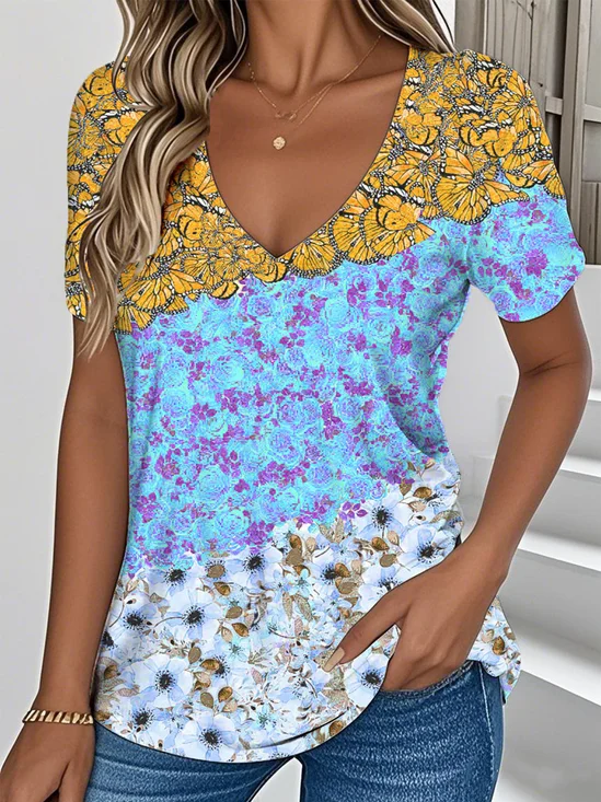Loose Butterfly Jersey Vintage T-Shirt