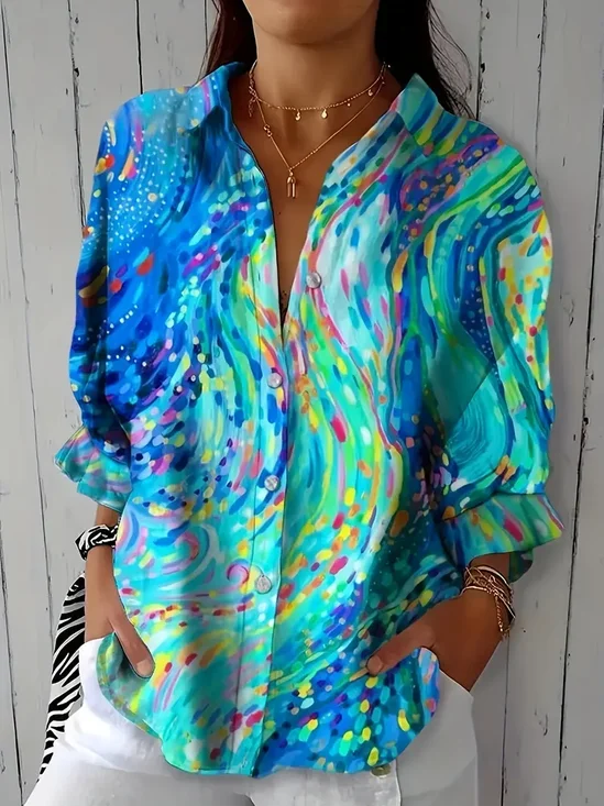 Women's Abstract Print Casual Shirt