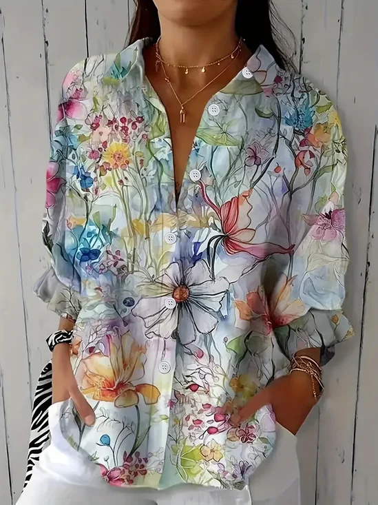 Women's Floral Print Casual Shirt