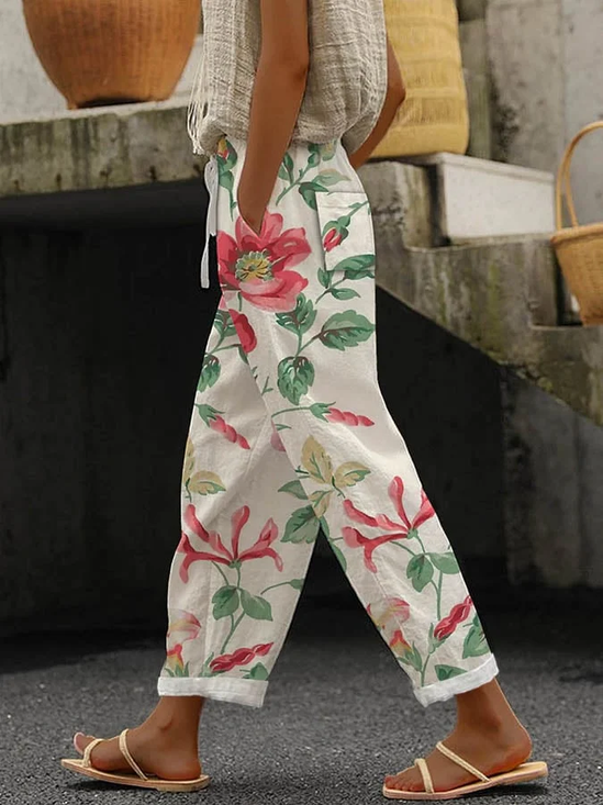 Women's Floral Print Casual Pants