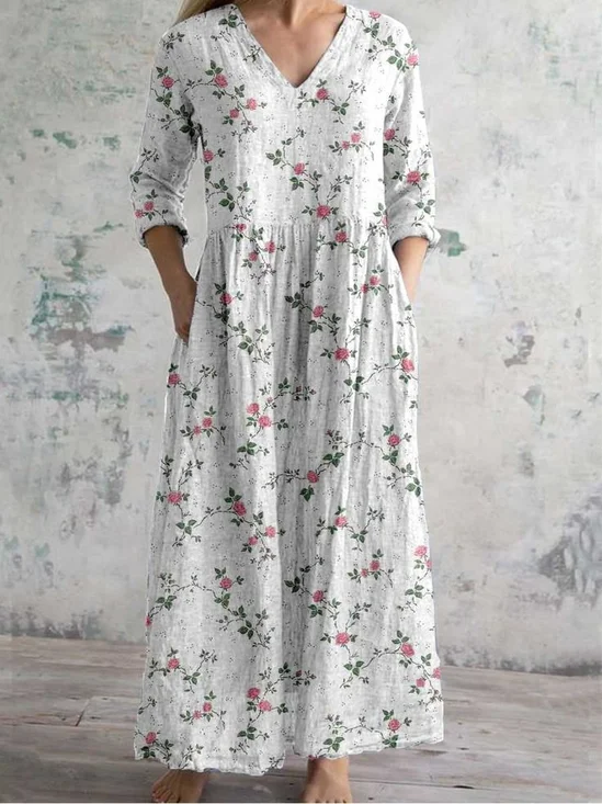 V Neck Jersey Regular Fit Casual Dress
