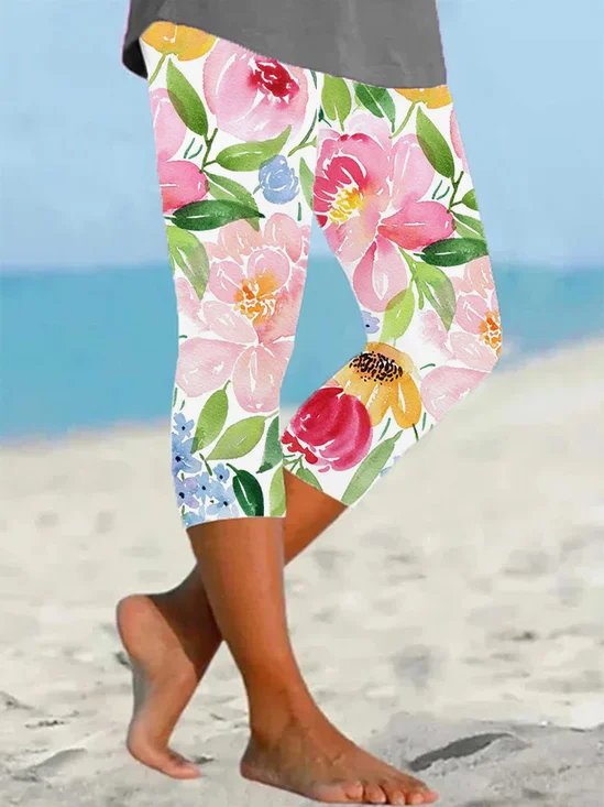 Women's Floral Print Casual Leggings