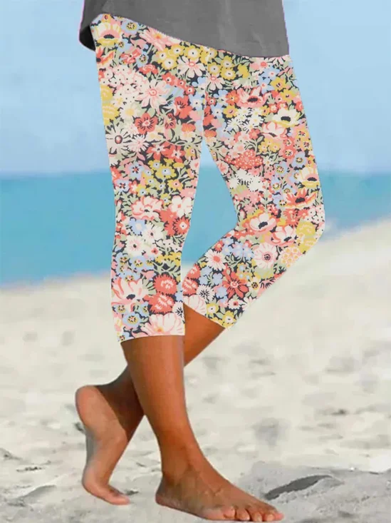 Women's Floral Print Casual Leggings