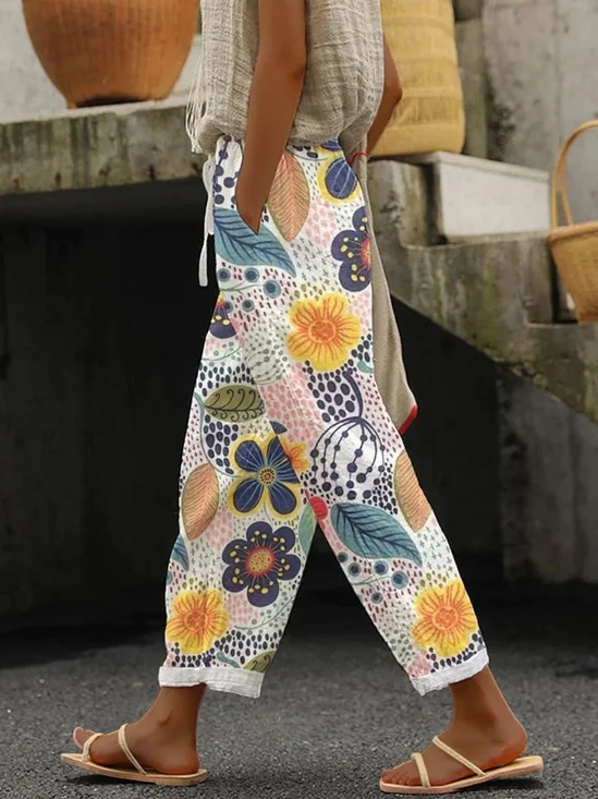Casual Floral Pants