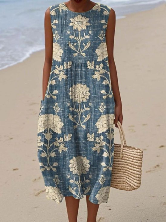 Cotton Regular Fit Vacation Dress With No