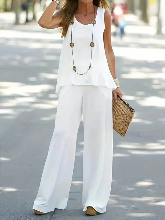 Women's Casual Vest and Pants Two-Piece Set