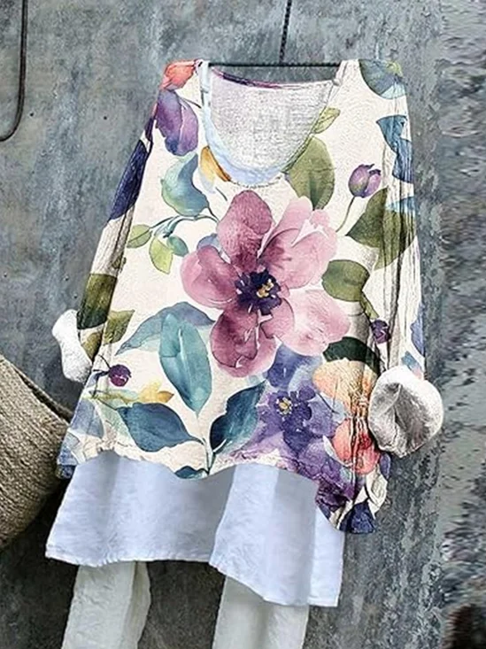 Floral Vintage Loose T-Shirt