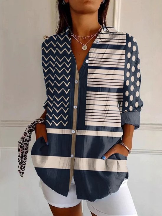 Loose Casual Shirt Collar Shirt