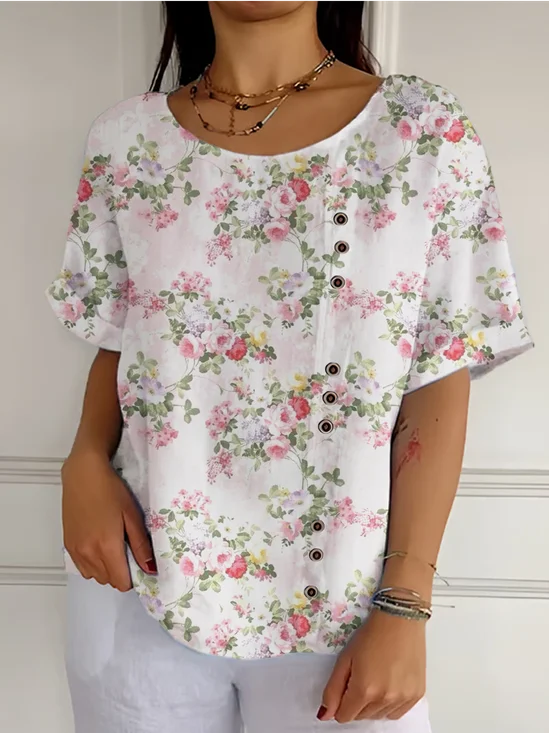 Casual Loose Crew Neck T-Shirt
