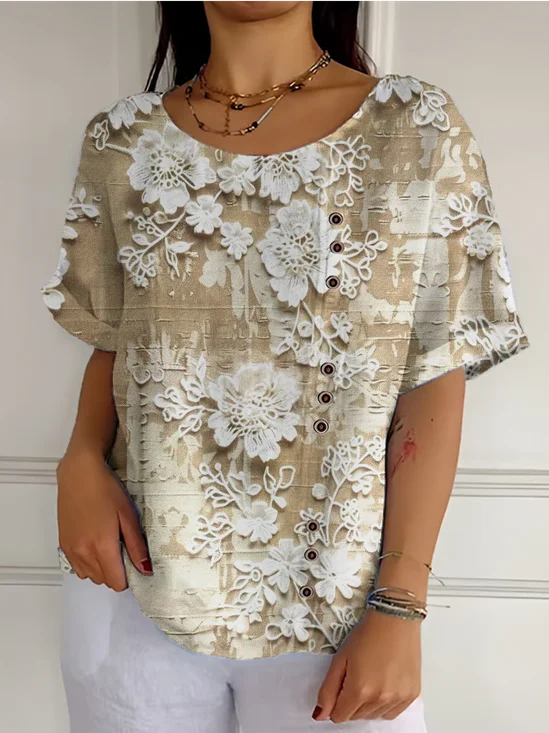 Loose Casual Crew Neck T-Shirt