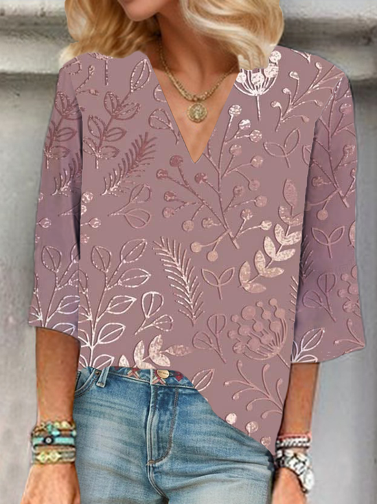 Cotton Casual Shawl Collar Loose Blouse
