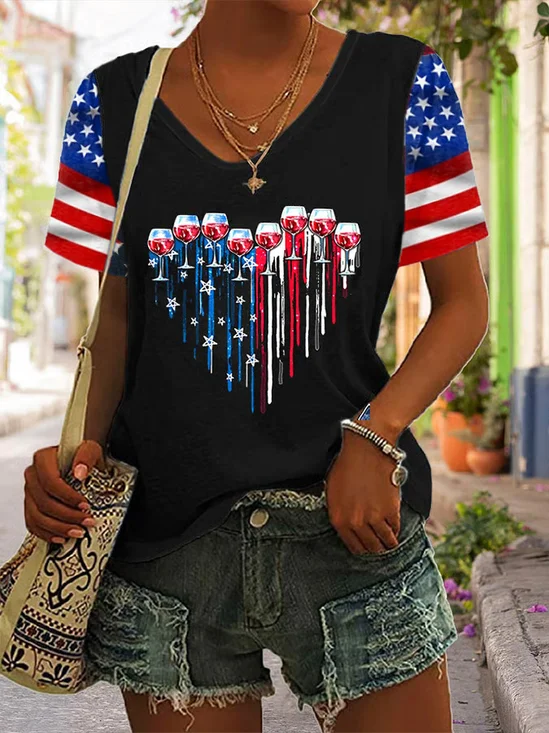 Women's Vintage Flag Print T-shirt