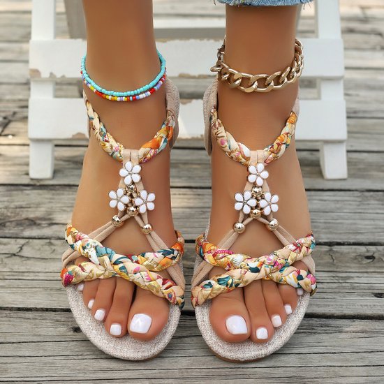 Weaving Material Casual Floral Summer Espadrille Sandals