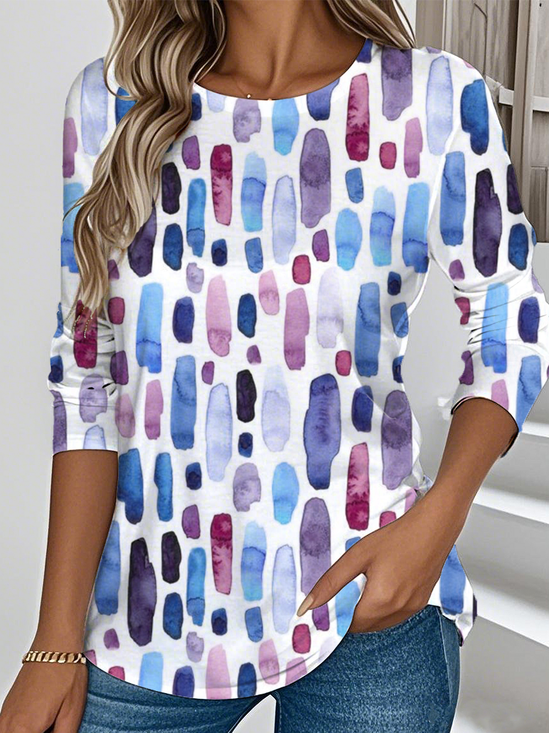 Loose Crew Neck Jersey Casual T-Shirt